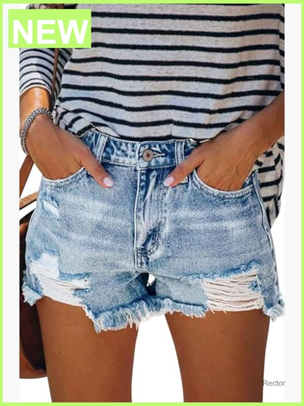 Mid Rise Distressed Raw Hem Stretchy Denim Shorts